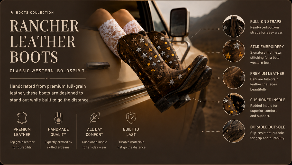 Rancher leather boots