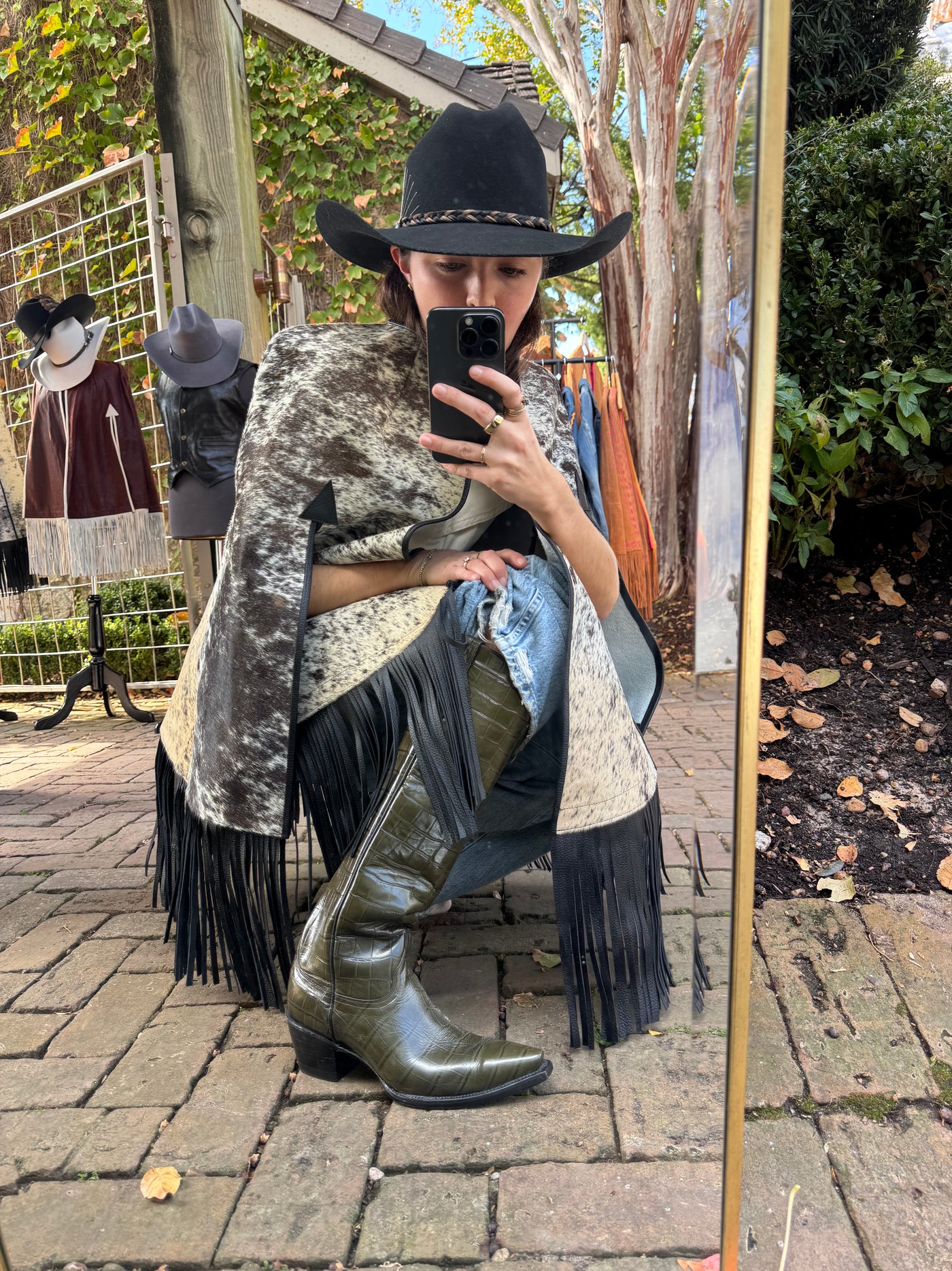 Jenna Cape in Cowhide